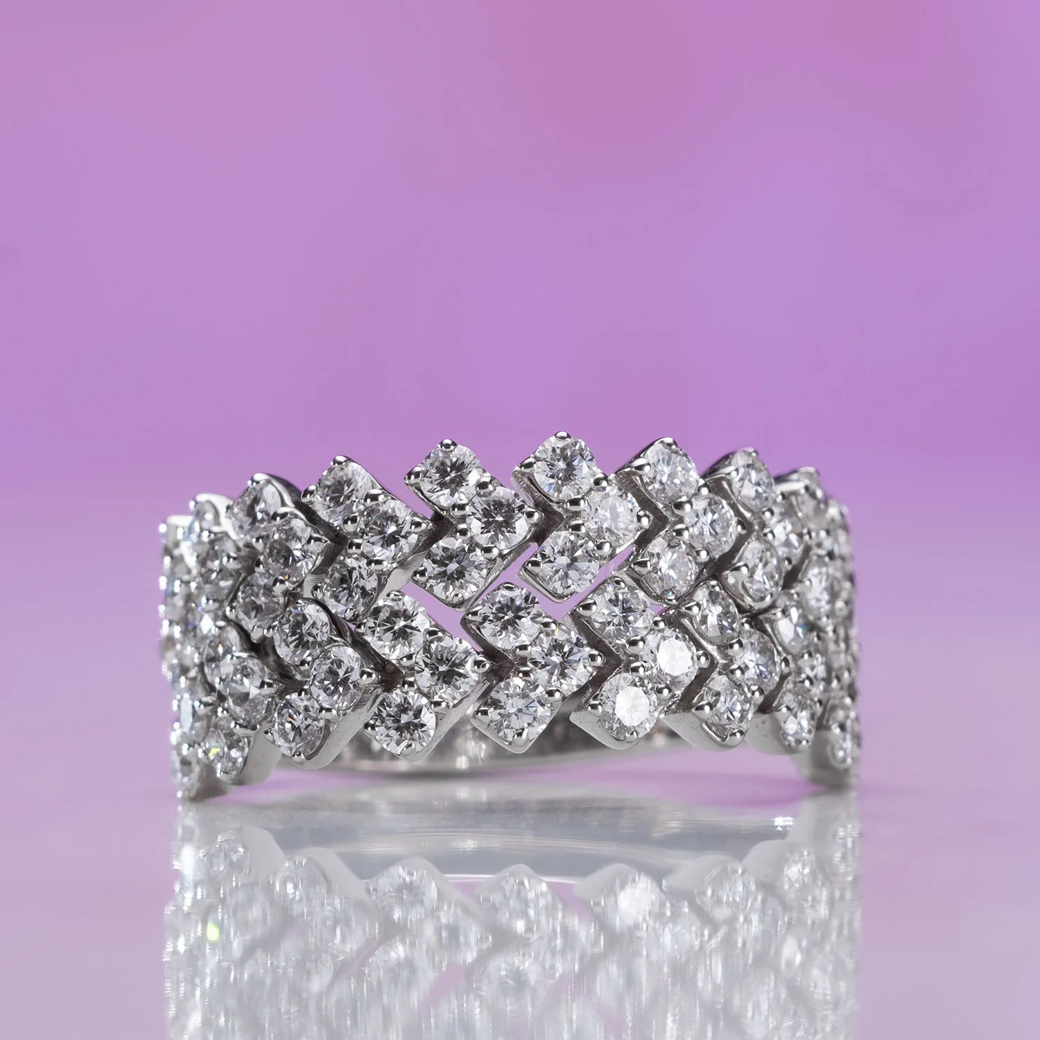 Ring with diamonds in 18k gold — Joyería Liévano