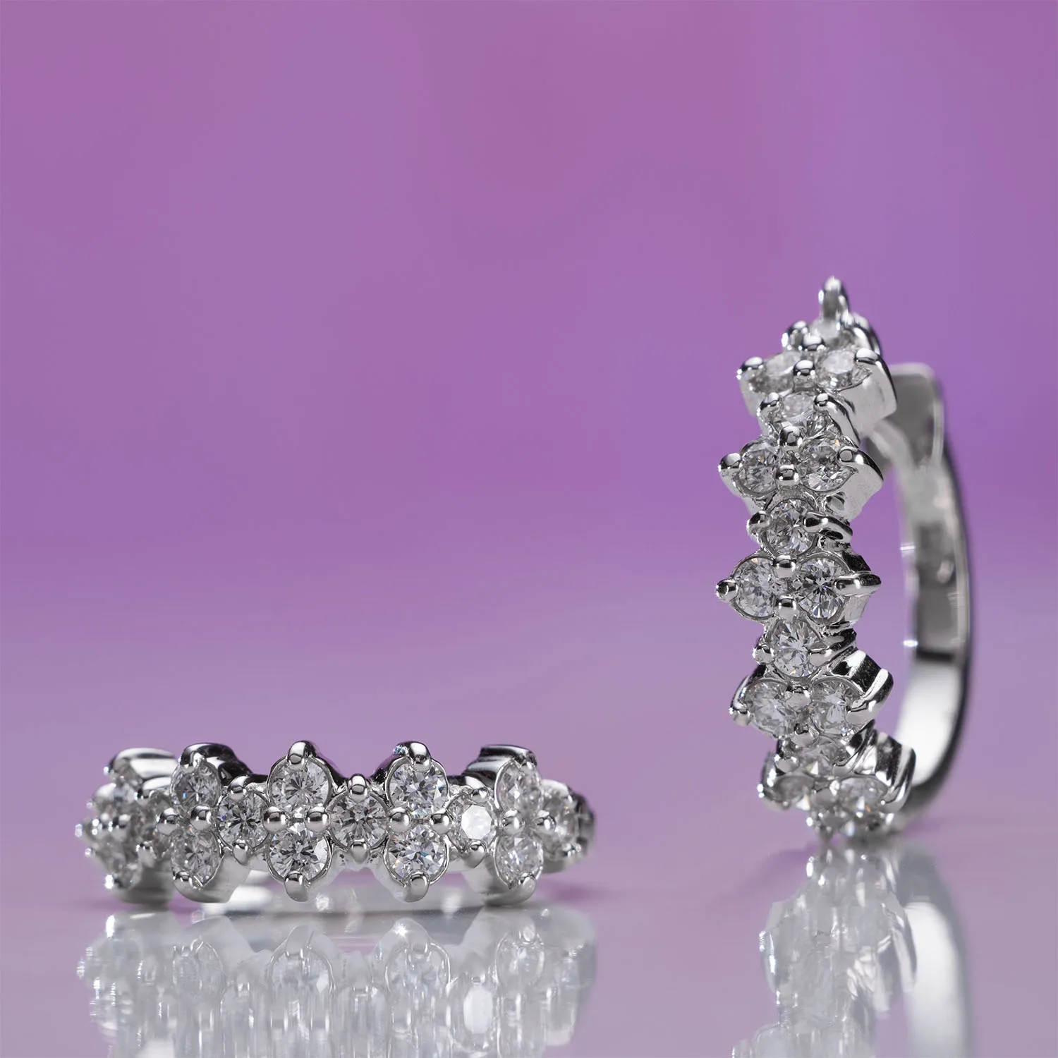 Earrings with diamonds in 18k gold — Joyería Liévano