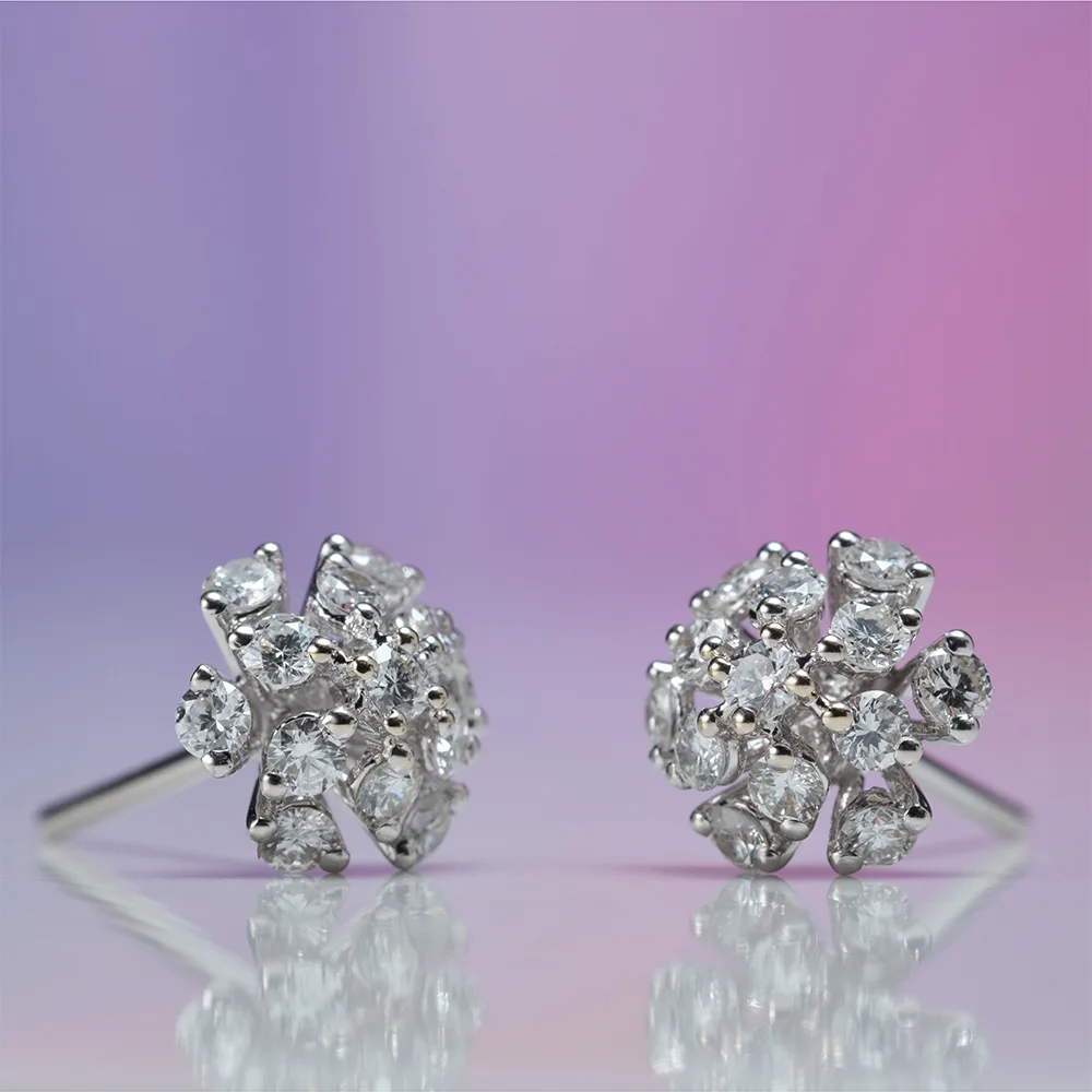 Earrings with diamonds in 18k gold — Joyería Liévano