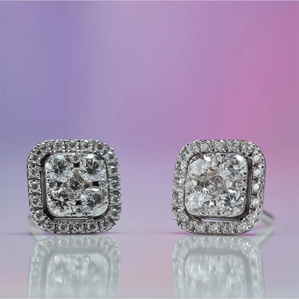 Earrings with diamonds in 18k gold — Joyería Liévano