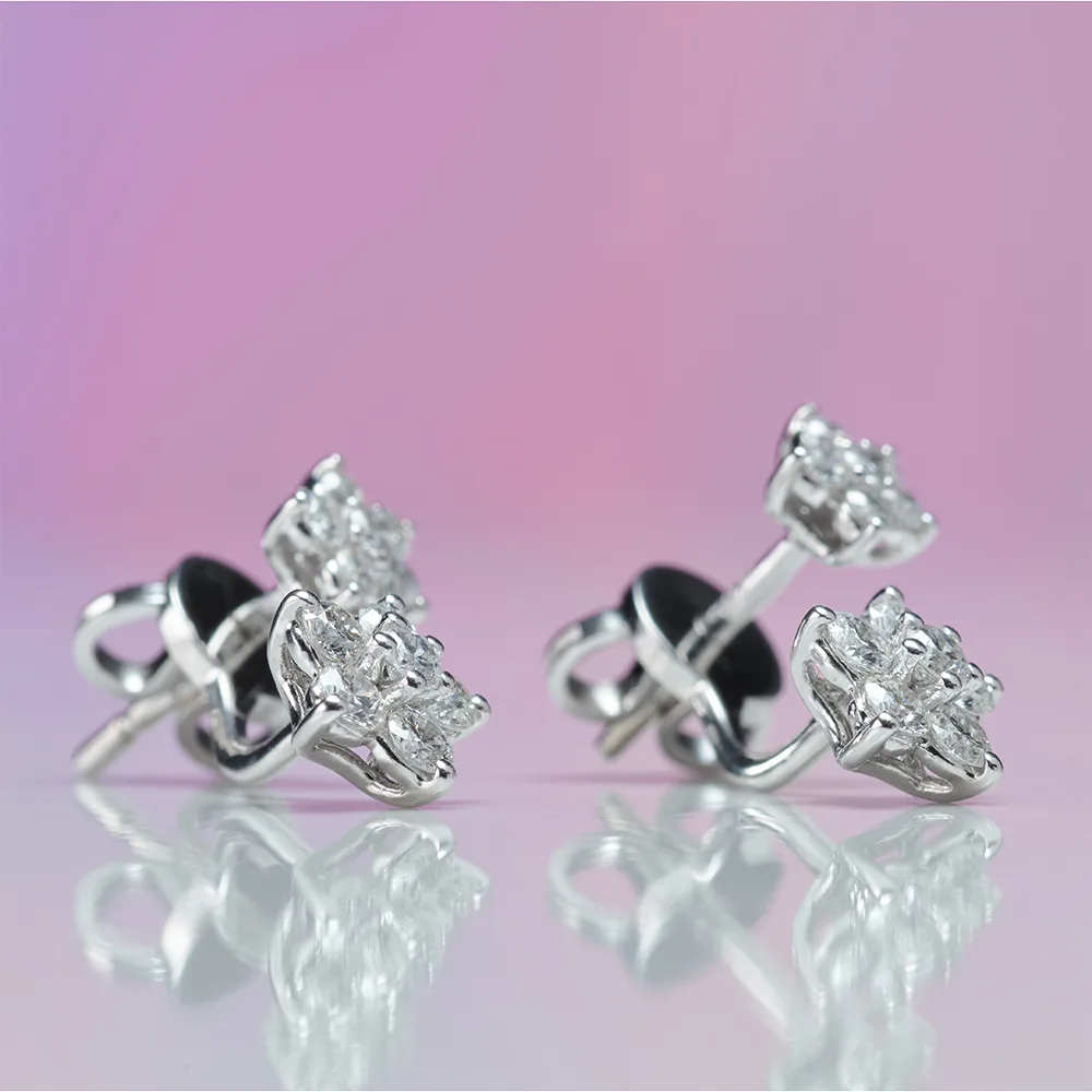 Earrings with diamonds in 18k gold — Joyería Liévano