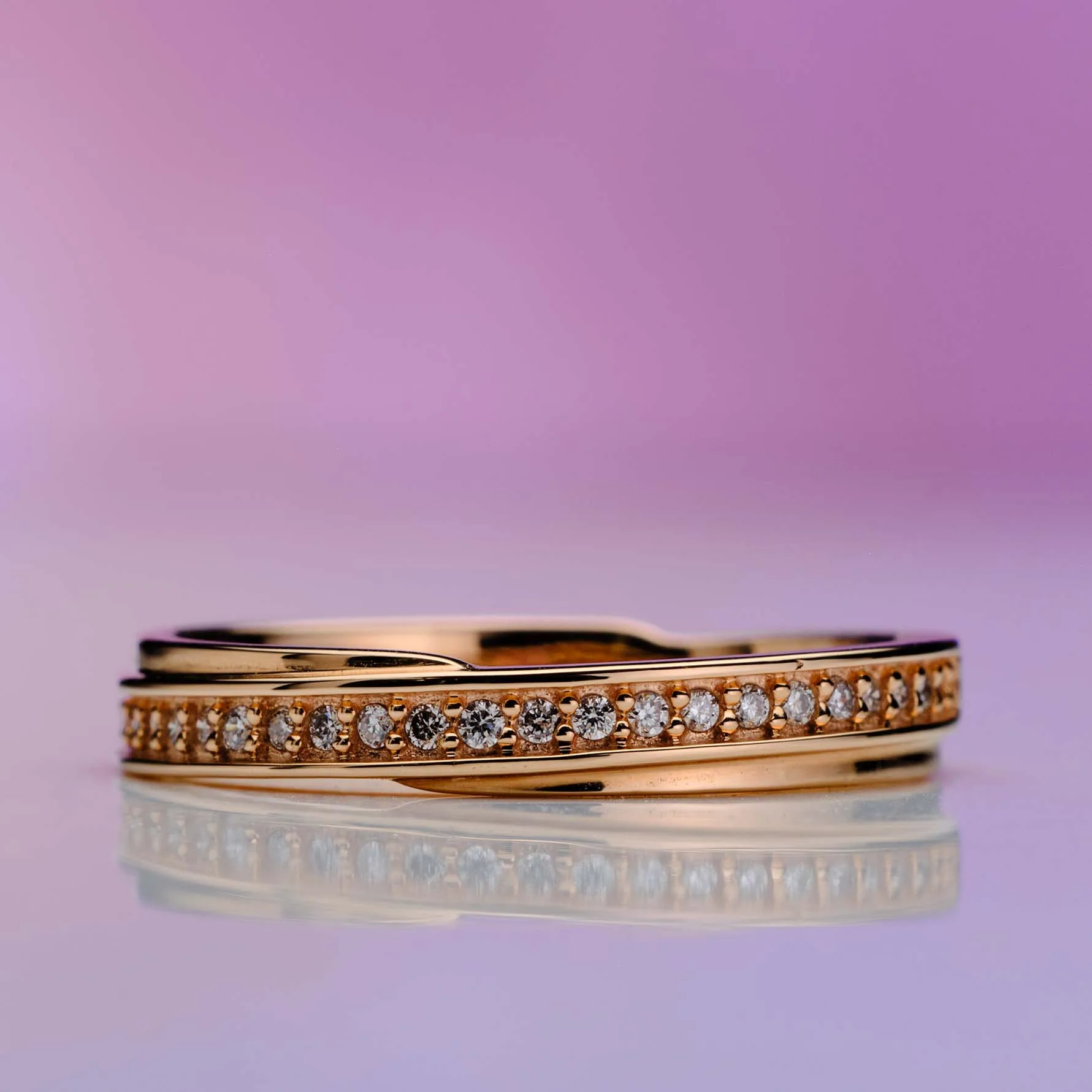 Ring with diamonds in 18k gold — Joyería Liévano