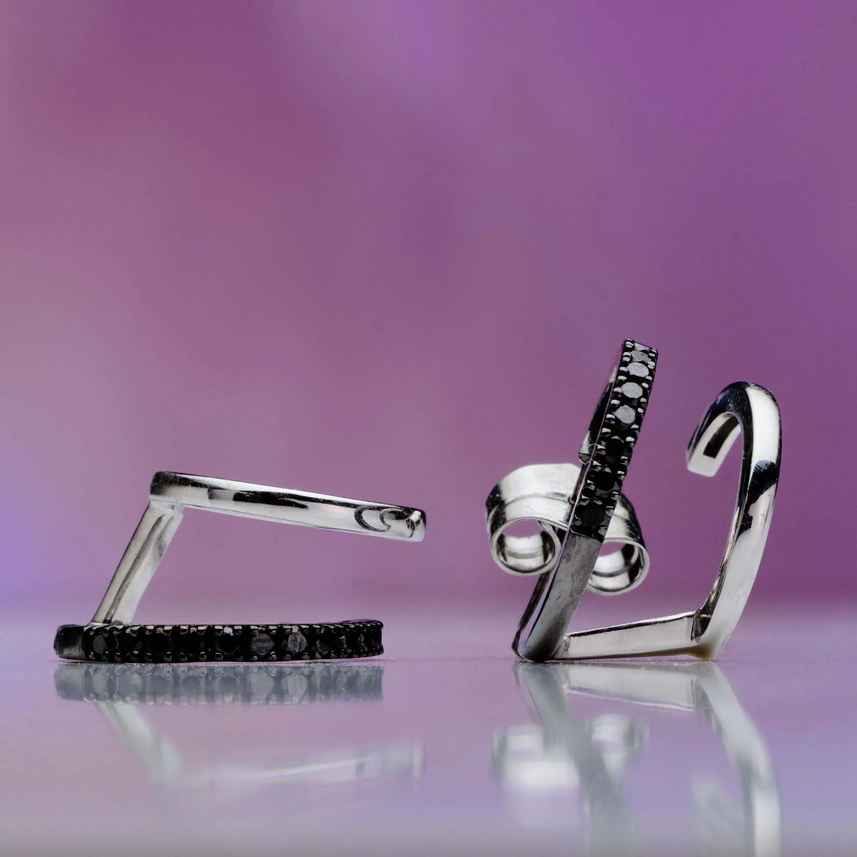 Earrings with diamonds in 18k gold — Joyería Liévano