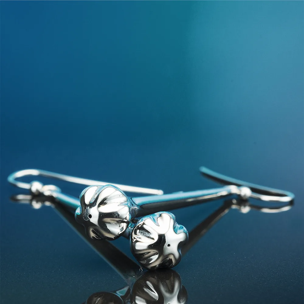 Earrings in 18k white gold — Joyería Liévano