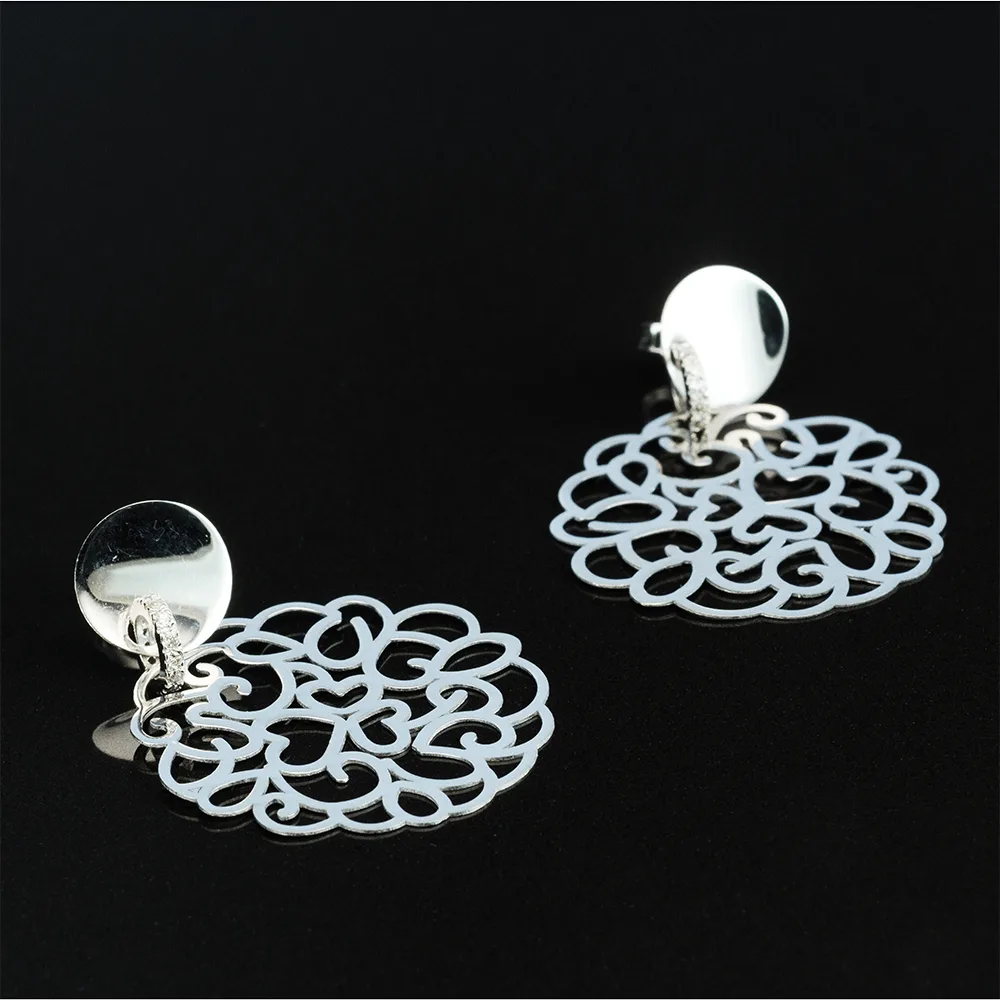 Earrings in 18k white gold — Joyería Liévano