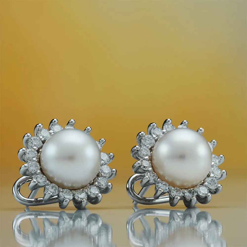 Earrings with pearls in 18k gold — Joyería Liévano