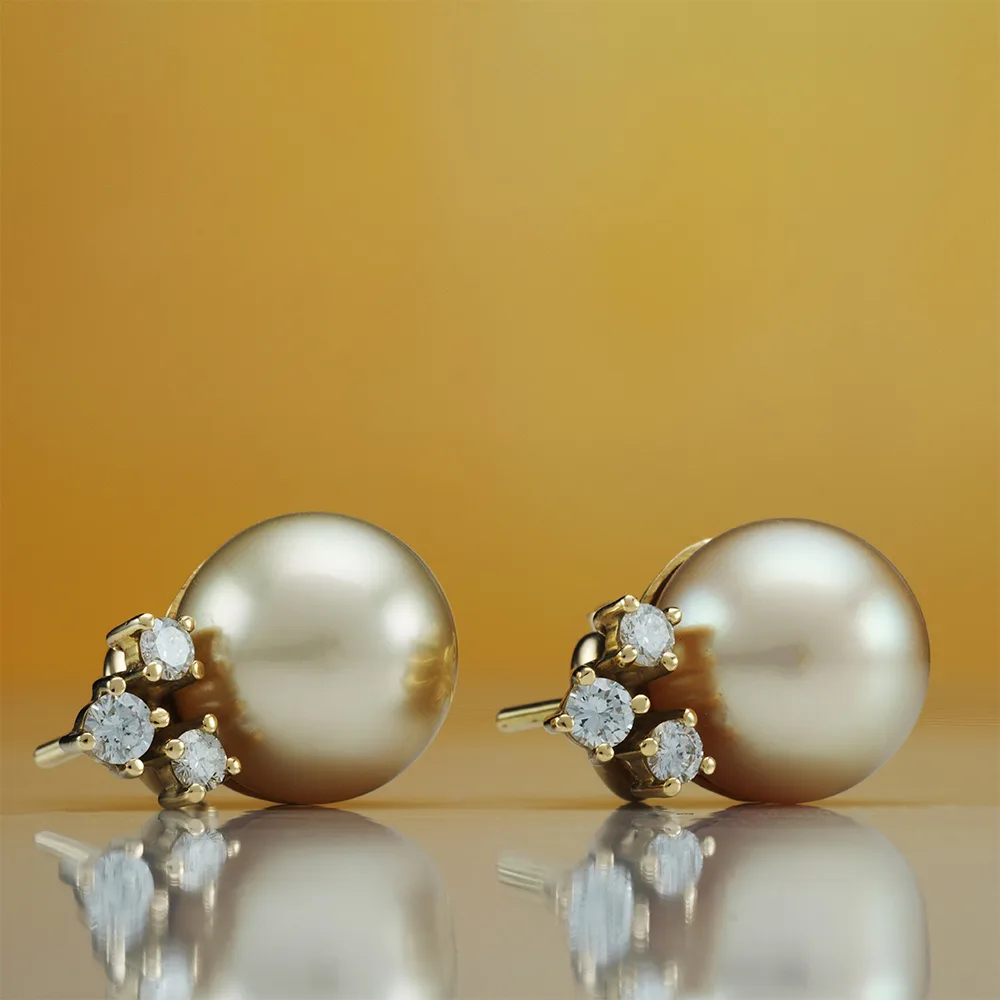 Earrings with pearls in 18k gold — Joyería Liévano