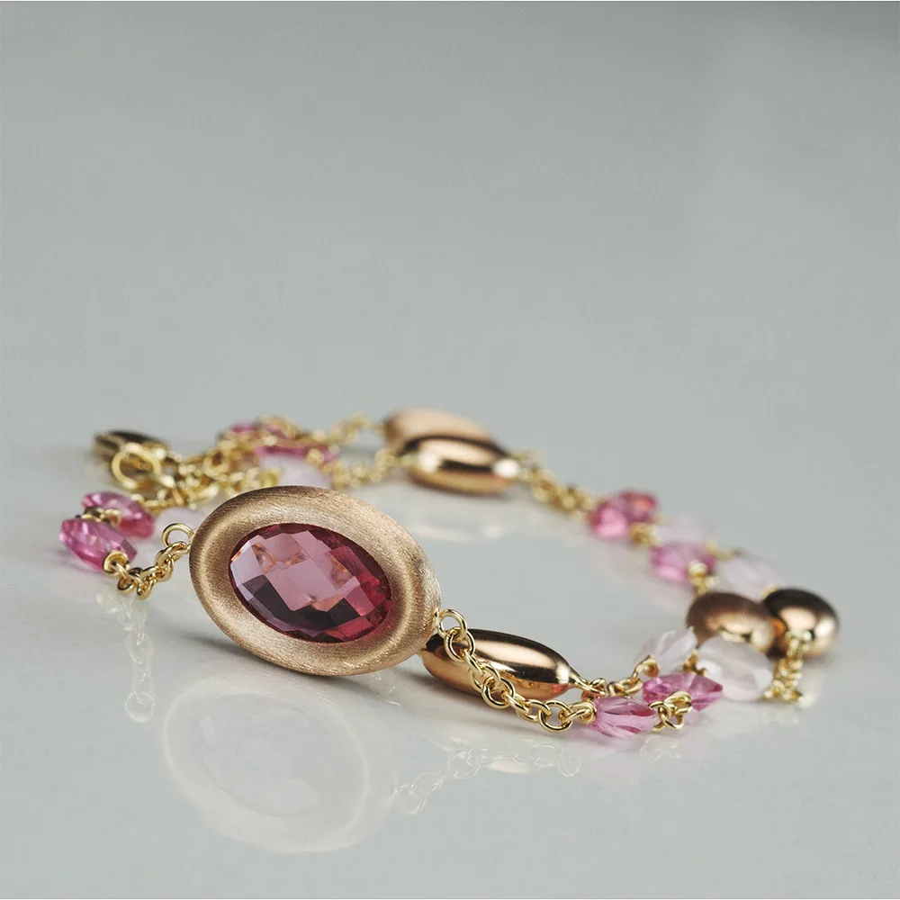 Bracelet with colored gemstones in 18k gold — Joyería Liévano