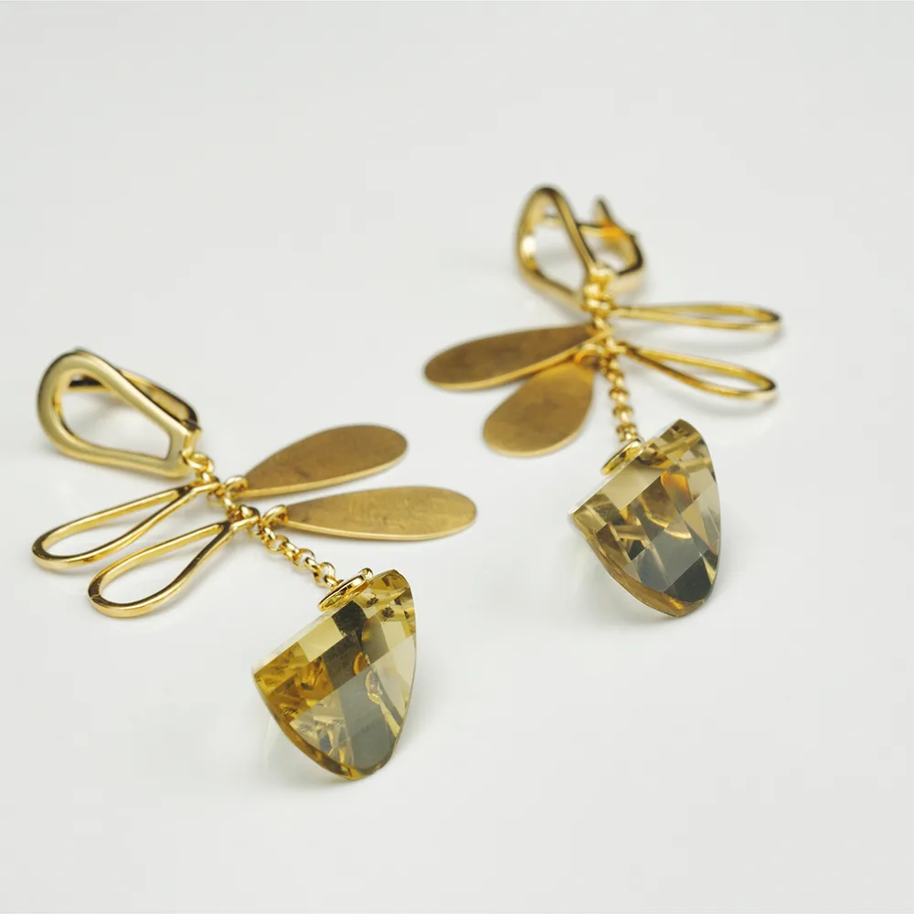 Earrings with colored gemstones in 18k gold — Joyería Liévano