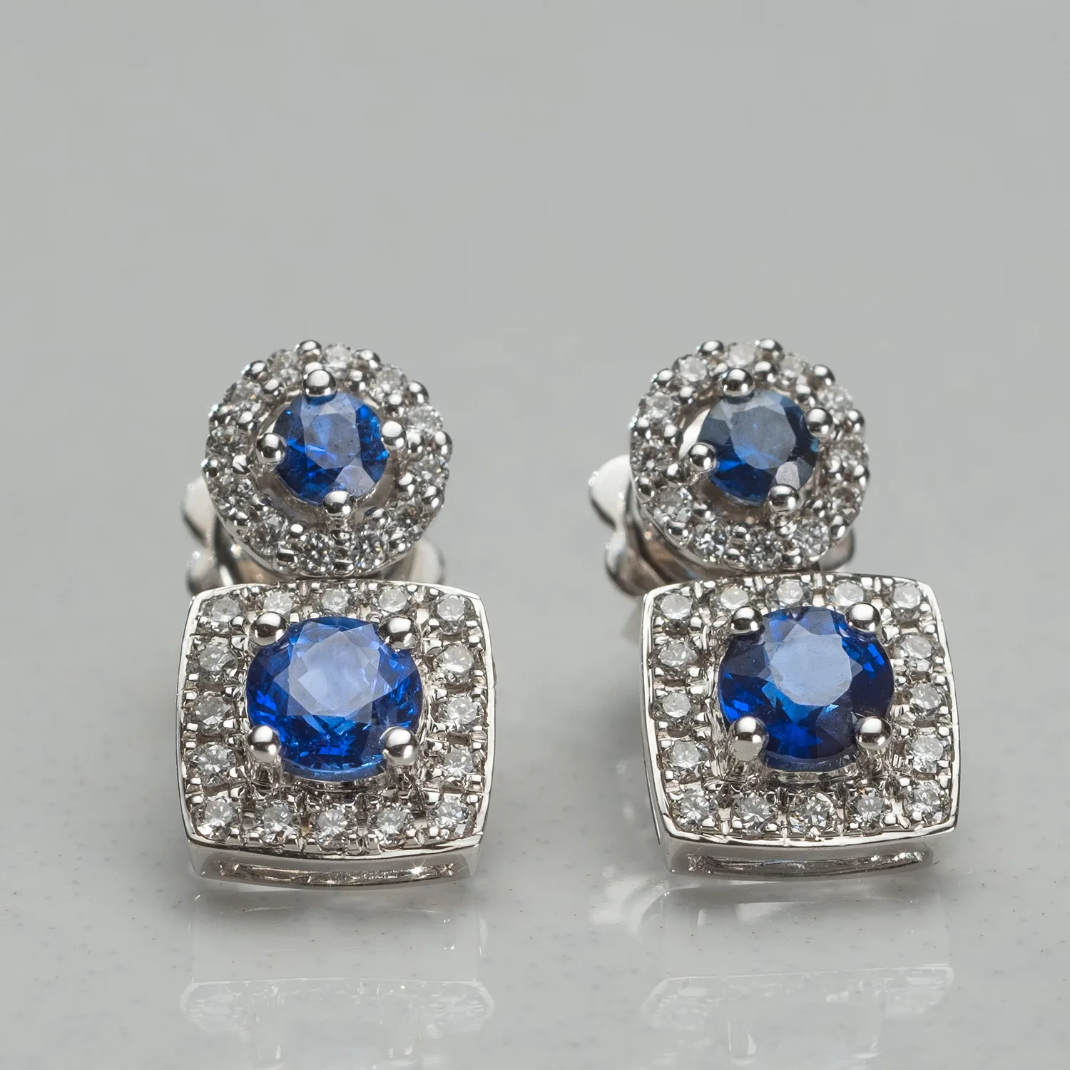 Earrings with sapphires in 18k gold — Joyería Liévano