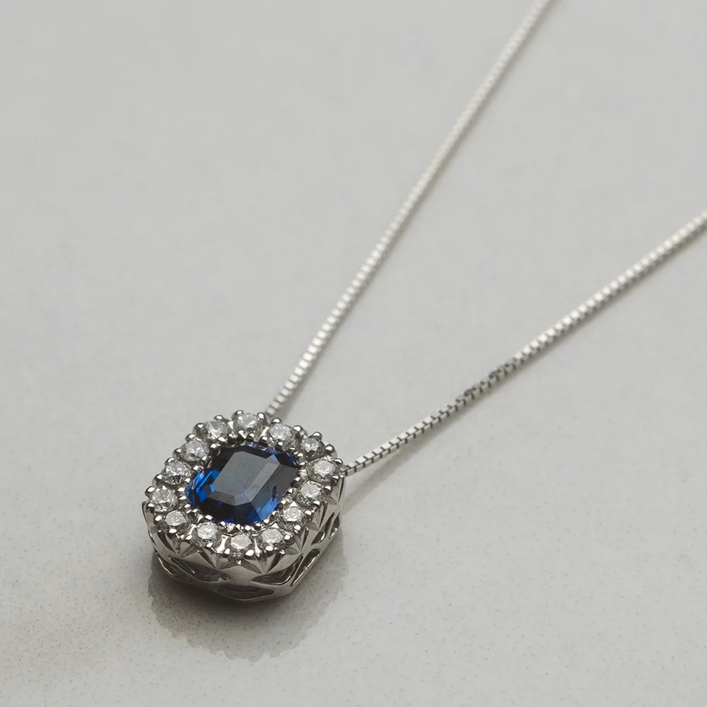 Pendant with sapphires in 18k gold — Joyería Liévano