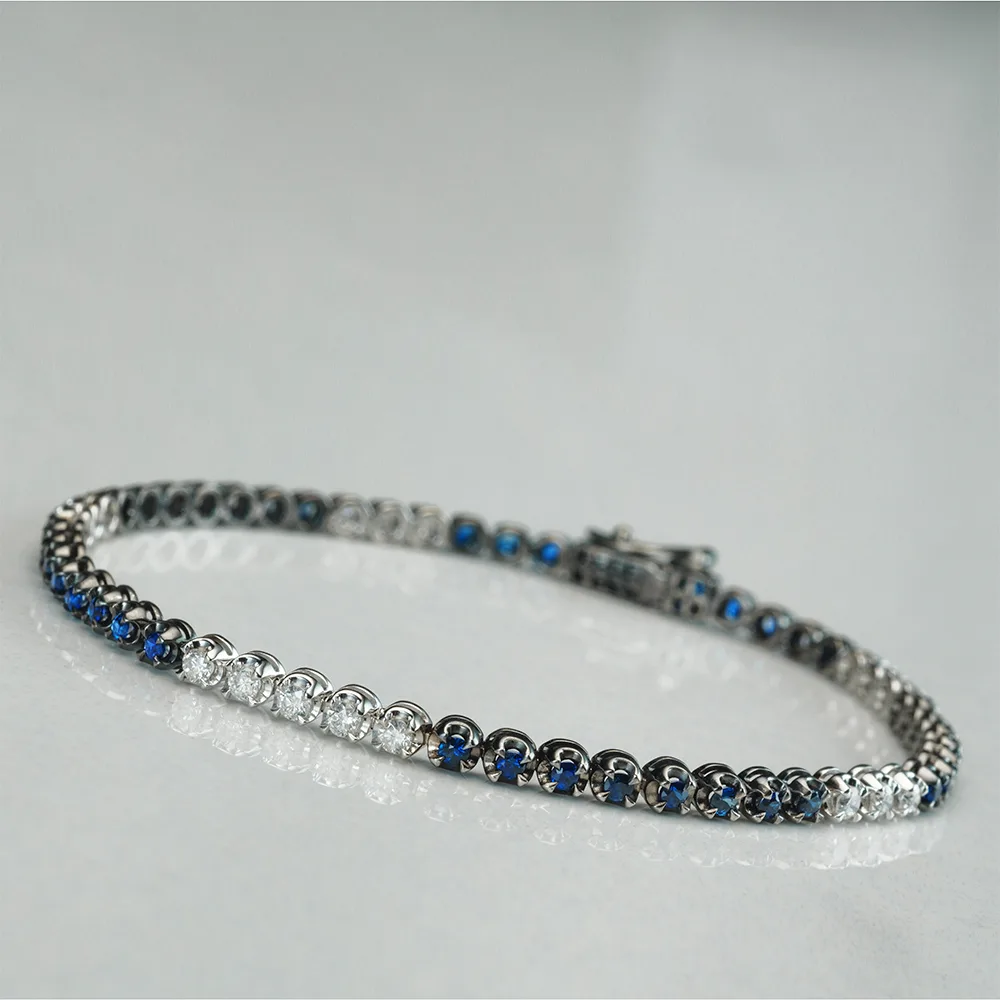 Bracelet with sapphires in 18k gold — Joyería Liévano